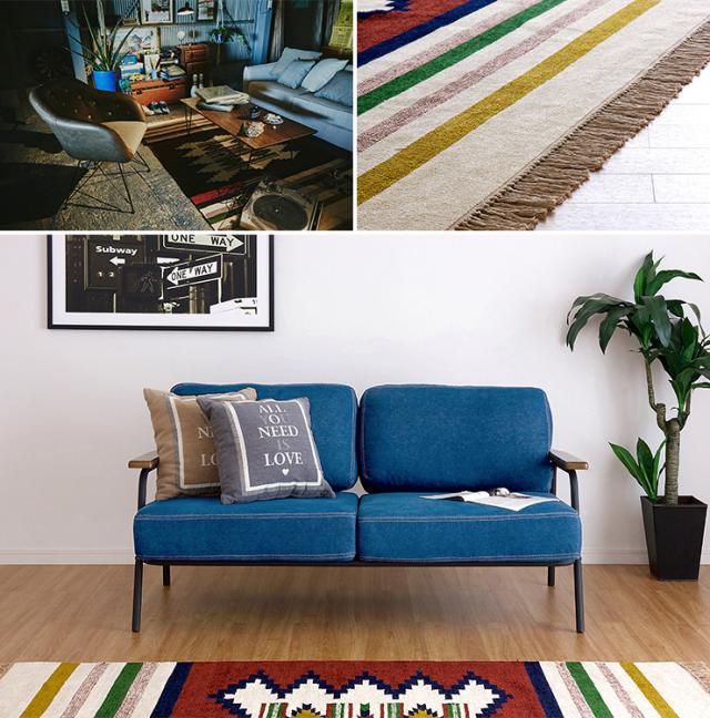 インド製 ラグ カーペット kilim rug mat(キリムラグマット) 130x90cm TTR-105 ラグ キリムラグ カーペット 長方形 ラグマット キリム柄 オールシーズン アジアンの通販は