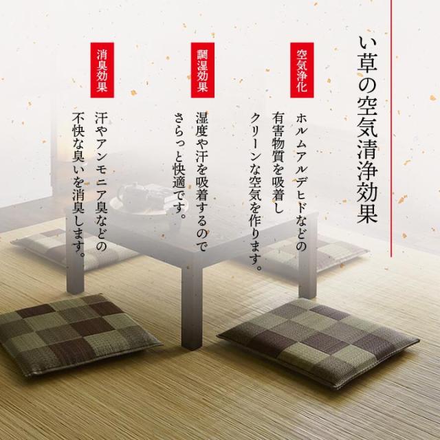 日本製 い草座布団 約55x55cm クッション 5枚組 2色対応 座布団 夏用 い草 井草 抗菌 消臭 湿気対策 ざぶとん 正方形 3層構造 フロアクッション 和風 おしゃれ お盆 法事 夏座布団 和室 和座布団 来客用_4