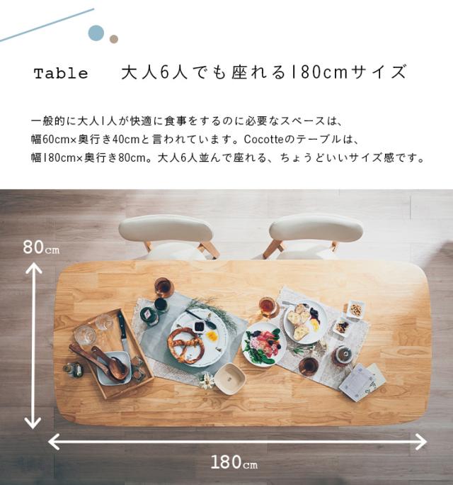 ダイニング5点セット 幅180cm Cocotte2(ココット2) 4色対応 ダイニングセット ダイニングテーブルセット ダイニングテーブル ダイニングチェア ダイニングチェアー テーブル チェア ナチュラル 木製_13