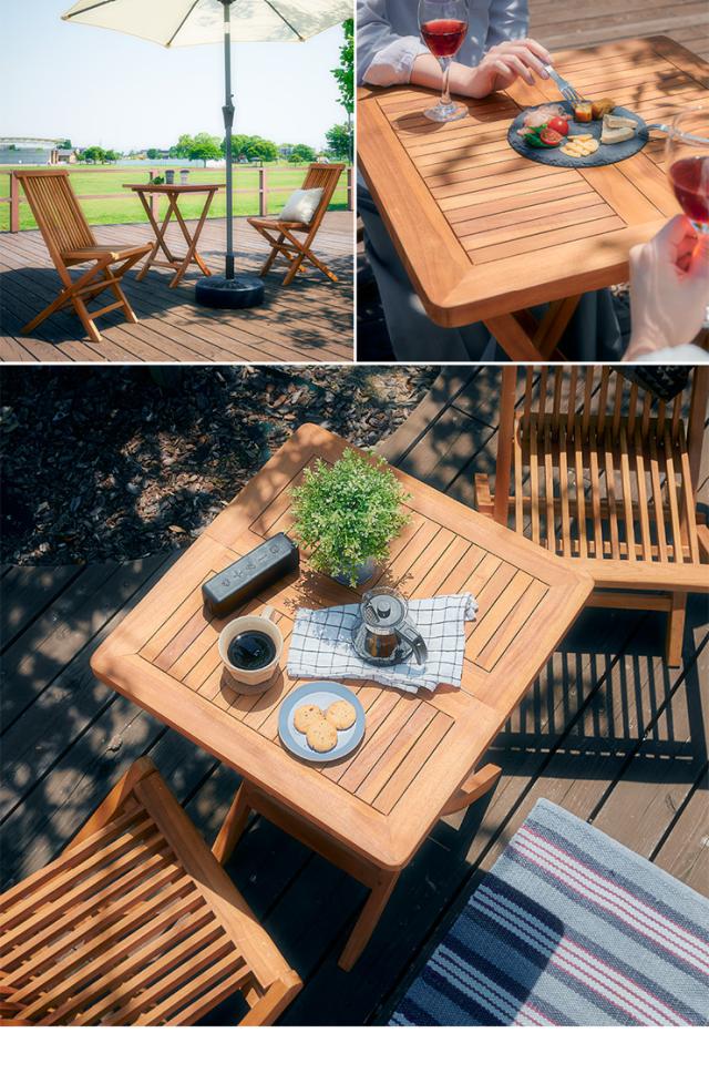 完成品・折りたたみ可】フォールディングテーブル 60x60cm JTI-331