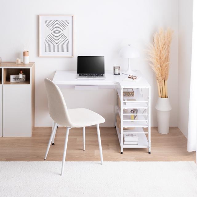 パソコンデスク デスク 幅100cm 左右組み替え可能 L字デスク Elga