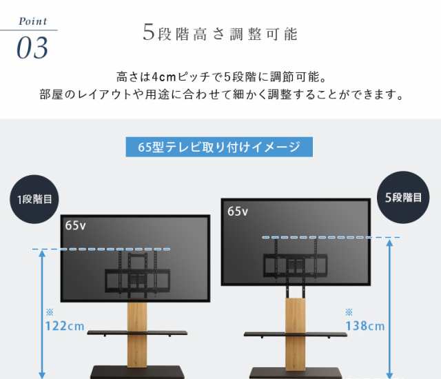 【震度7耐震試験済み/32〜100インチ対応】頑丈テレビスタンド 専用サウンドバー棚板 セット Forte(フォルテ) 6色対応 TVスタンド テレビボード TV台 高さ調節 収納棚 背面収納 壁面収納 リビング おしゃれの通販は