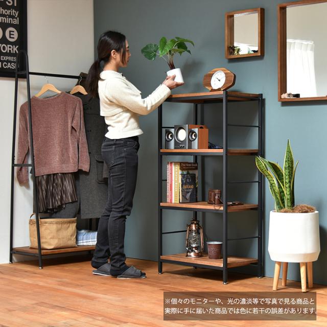 オープンラック 4段ラック ZAGA 幅60cm 奥行35cm 高さ116cm 木製 桐 二色対応 ヴィンテージ風 アンティーク加工 サンド塗装 連結可能_8