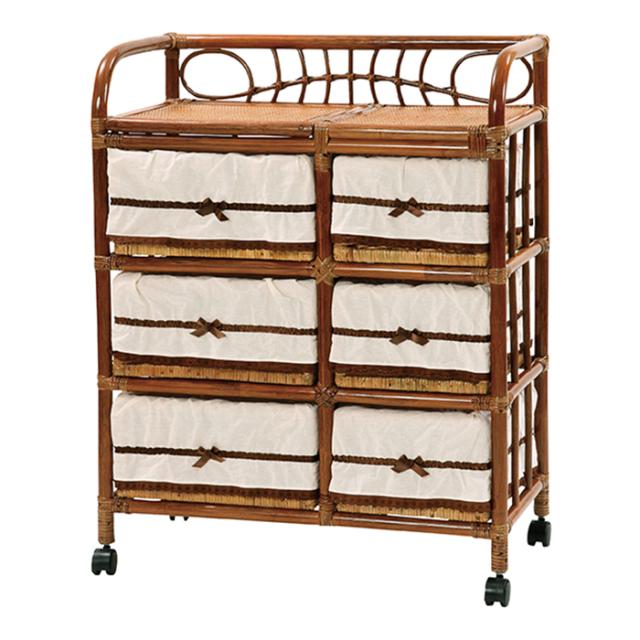 ローチェスト ランドリーチェスト ラタン ランドリー3段 3段チェスト 内布付き 幅70 高さ92 木製 籐 ランドリー 洗面所 脱衣所 リビング ナチュラル感 天然素材の通販は