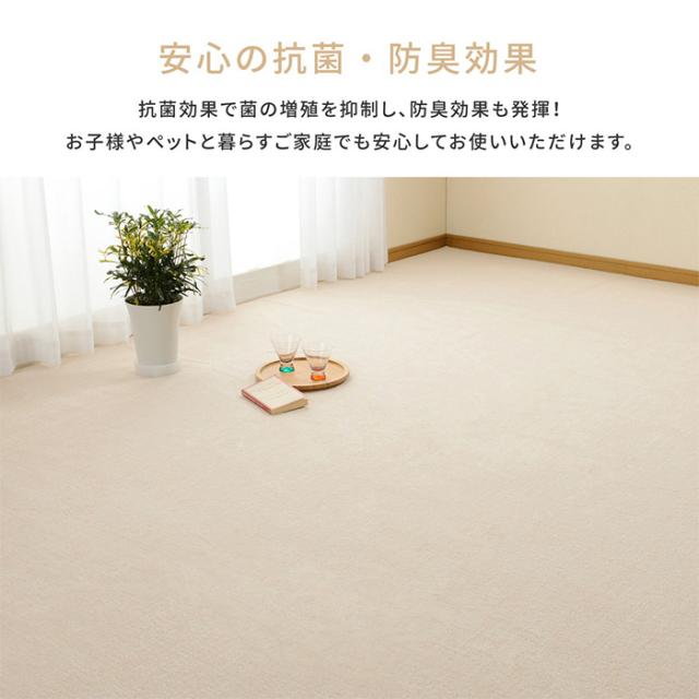 カーペット 平織カーペット ミーテ 江戸間2帖 コンパクト 日本製 ホットカーペット対応 床暖房対応 軽い ループパイル リビング へたりにくい フリーカットの通販は