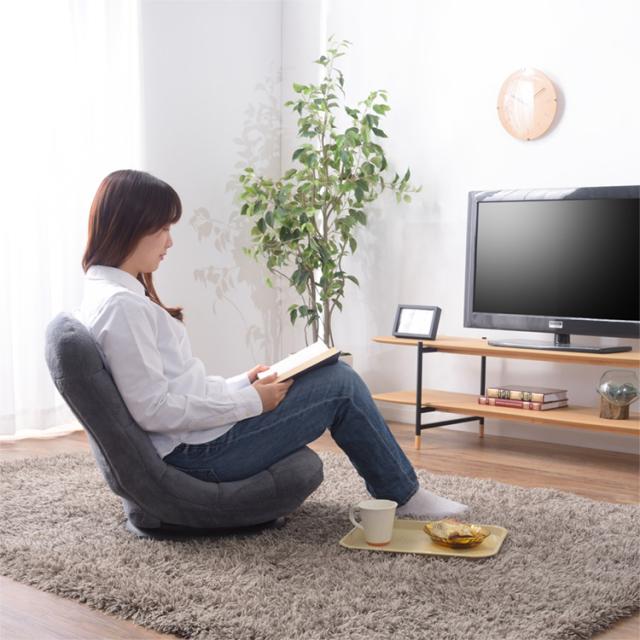 コンパクト フロアチェア 360度回転可能 座椅子 リビングチェア リクライニング チェアー チェア 起毛素材 折り畳み可 2色対応 耐荷重約80kg_5