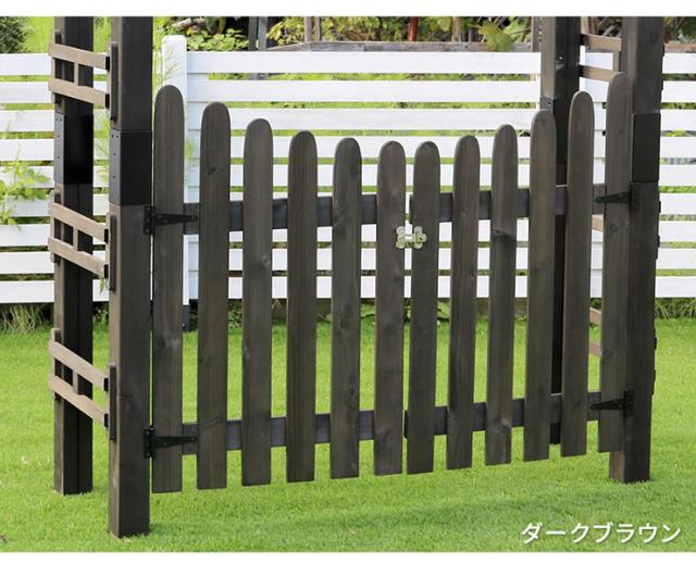 門 おしゃれ 三角屋根用ゲート単体セット アーチ用ゲート 天然木 金具付き 両開き シンプル アンティーク調 ヨーロッパ風 クラシカル 上品 庭 エントランス_3