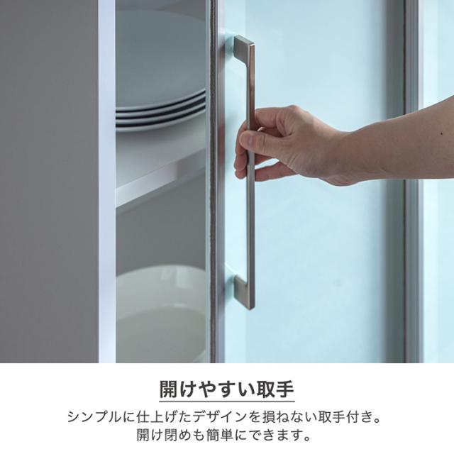 【搬入・組立設置付き】国産 キッチンボード 幅100cm 完成品 キッチン収納 キッチンラック 食器棚 食器収納 レンジ台 ダイニングボード カップボード 木製 ガラス 台所 おしゃれ 扉付き_4