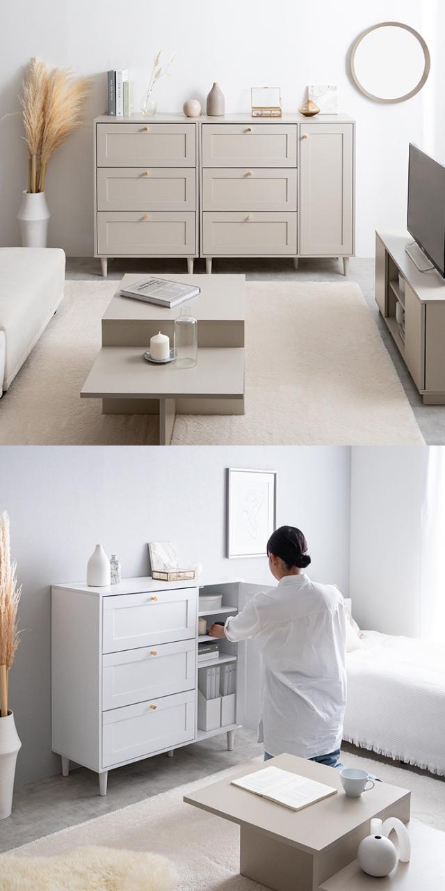 起立木工 リーベ サイドボード リビング収納チェスト ナラ無垢材