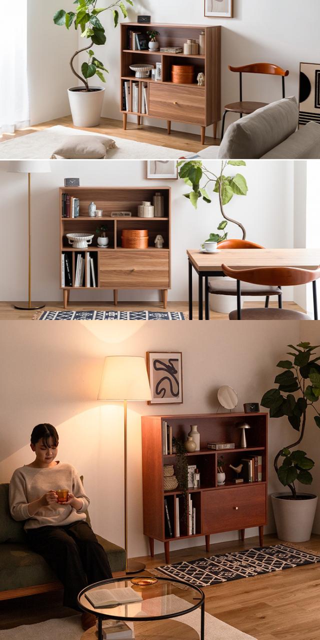 【新品】【幅100cm】Lykke 引き出し付き本棚 img_038660742f9a012d9605f65ea9