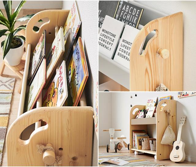 完成品 絵本ラック 絵本棚 幅70cm キャスター付き coromaru4(コロマル4