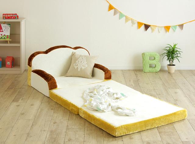 日本製/低反発ウレタン使用】食パンソファベッド コンパクト ソファ