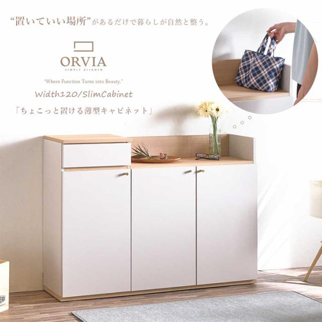 キャビネット サイドボード 完成品 チェスト 薄型キャビネット 幅120cm 収納棚 おしゃれ サイドチェスト 薄型 可動棚 3段 引き出し 収納ラック 本棚 Wi-Fi収納 ディスプレイ リビング 一人暮らし 38,870円