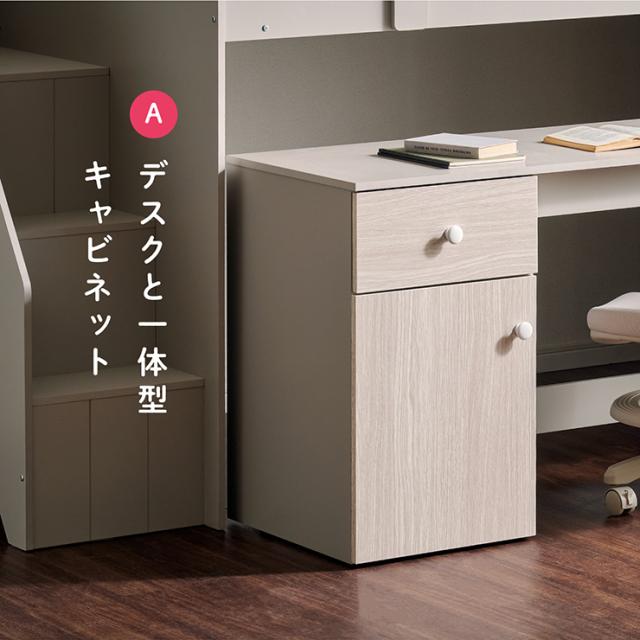 ロフトベット　システムベッド　システムデスク システムベッド ロフトベッド 国産 4点セット 学習机 デスク