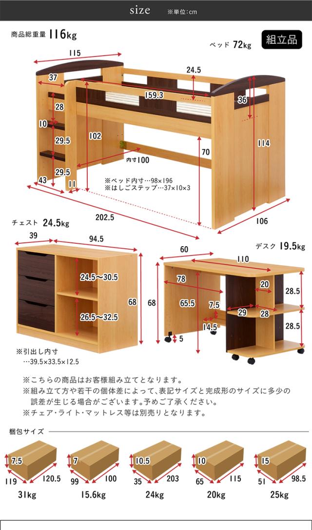システムベッド Shelm4(シェルム4) 8色対応 ロフトベッド ロフトベット