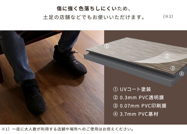 【賃貸OK/床暖房対応】はめこみ式フロアタイル Wood Flats(ウッドフラッツ) 12枚セット 1.5畳用 5色対応 置くだけ 接着剤不要 防水 防炎 抗菌 フローリング ウッドカーペット 床材 木目調_12