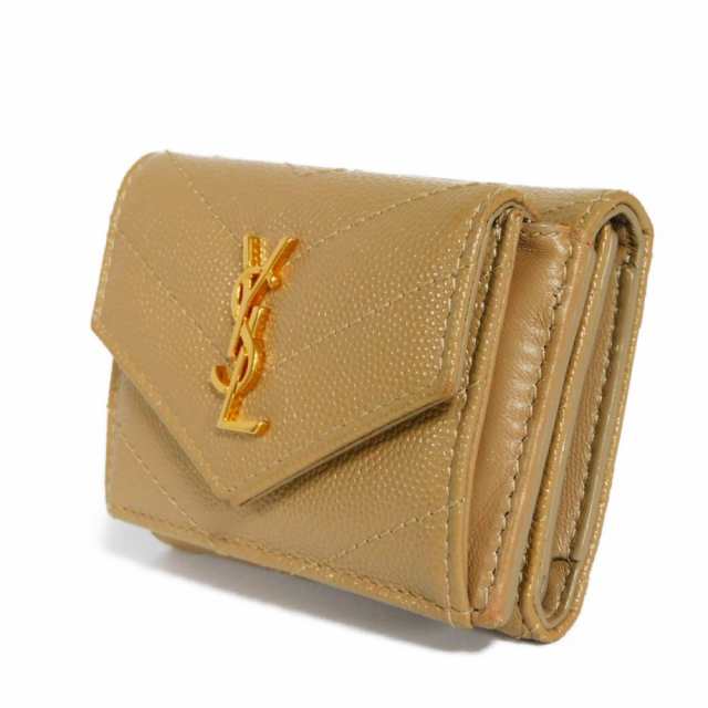 クーポンで半額☆2280円！ サンローラン 三つ折り財布 YSL タイニー