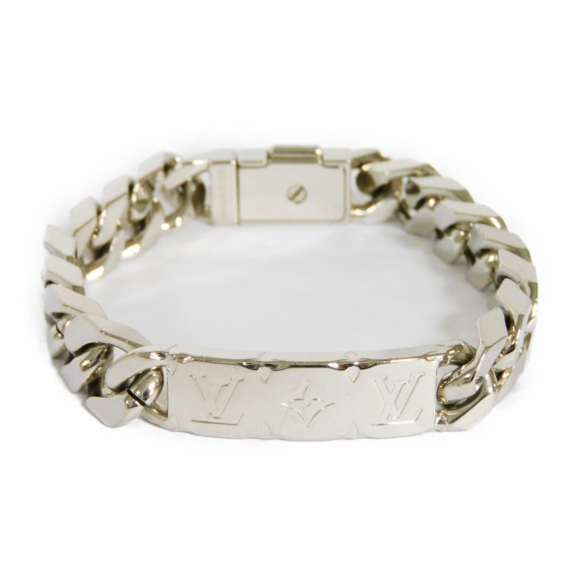 Louis Vuitton Chain Bracelet Mens M00270 Monogram Metal Silver