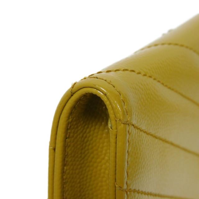 【中古】       サンローランパリ モノグラム スモール エンベロープ ウォレット 二つ折り財布 キルティング YSL    ダークイエロー 414404 Bの通販は