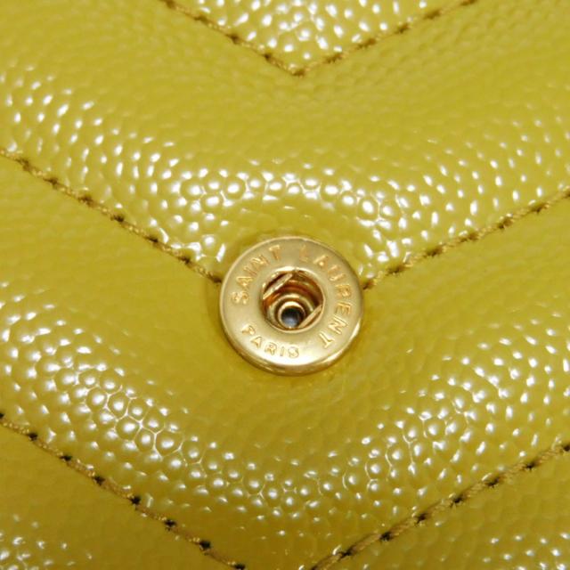 【中古】       サンローランパリ モノグラム スモール エンベロープ ウォレット 二つ折り財布 キルティング YSL    ダークイエロー 414404 Bの通販は