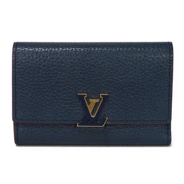 【中古】       ルイ・ヴィトン ポルトフォイユ カプシーヌ コンパクト 三つ折り財布 新型 バイカラー RFID ICチップ トリヨン    マリーヌルの通販は