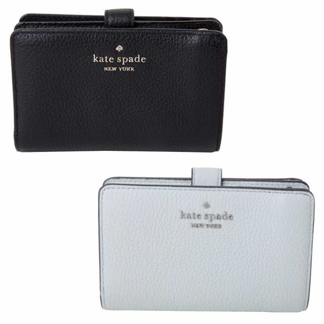 ケイトスペード kate spade 二つ折り財布 レイラ ペブルド レザー ミディアム コンパクト バイフォールド ウォレット wlr00394