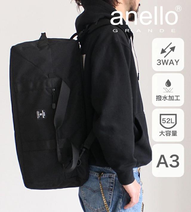 リュック anello アネロ ショルダーバッグ ボストンバッグ レディース メンズ 大容量 軽量 3way ショルダー バックパック A3 A4 52L 旅行 かばん 斜め掛け 肩掛け 撥水 多収納 修学旅行 部活 キャンプ アウトドア リップストップ【m0462】_1