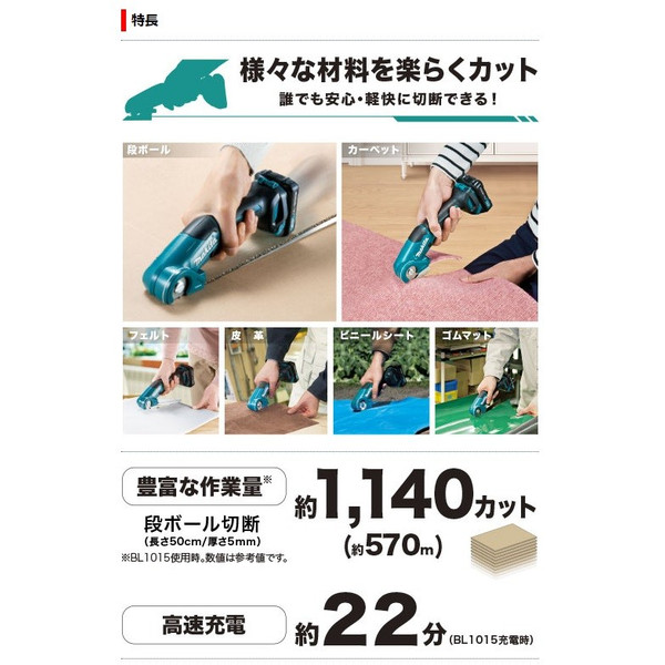 (マキタ) 充電式マルチカッタ CP100DSH バッテリ+充電器+ケース付 切断能力(厚さ)6mm 10.8V対応 makita_1