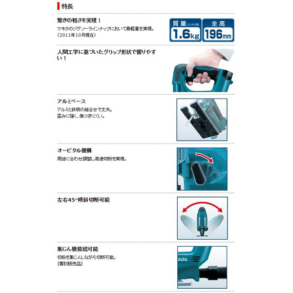 makita (マキタ)充電式ジグソー 本体のみ Bタイプブレード仕様