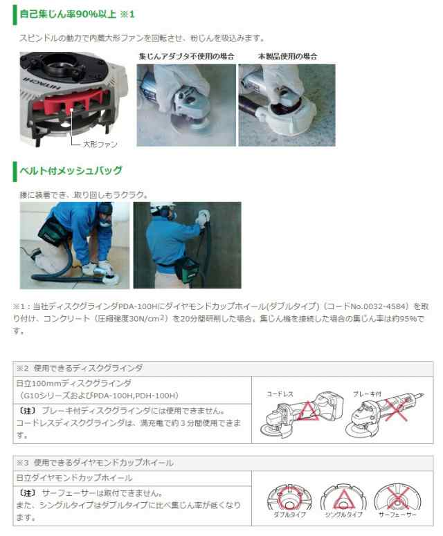 の商品検索や HiKOKI(ハイコーキ) 自己集じんアダプター カップダイヤ