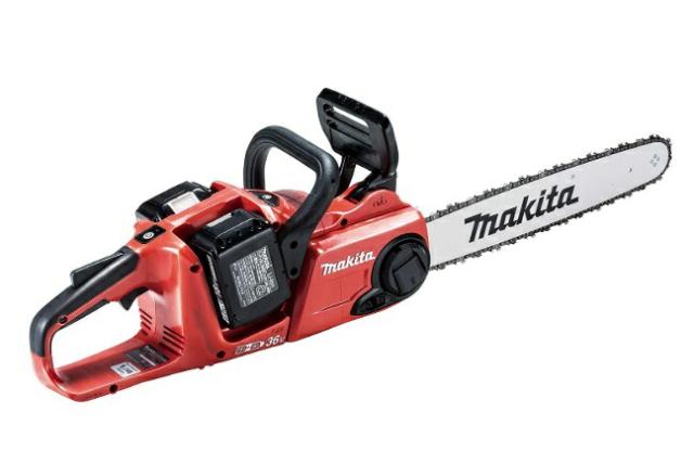 (マキタ) 充電式チェンソー MUC400DGFR 赤 6.0Ah バッテリｘ2本+2口急速充電器付 ガイドバー長400mm チェーン形式 25AP-84E 18Vx2 36V対応 makita