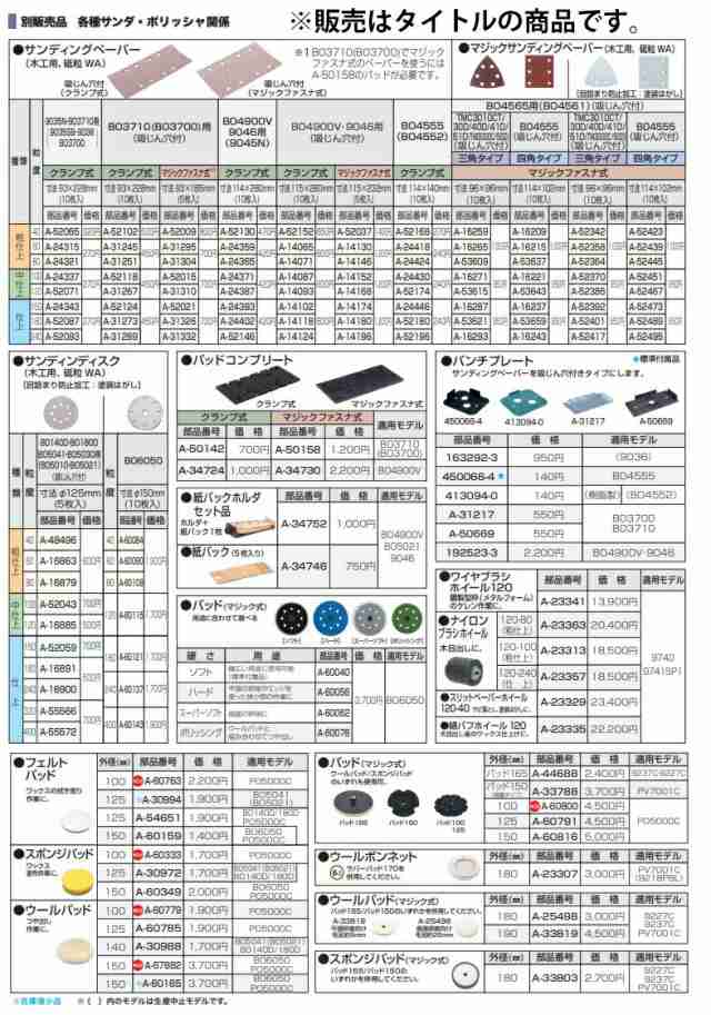 本物保証限定⑤マキタ　9740、9741SP1用綿バフホイ－ル 120　 A-23335　新品！ サンダー一般