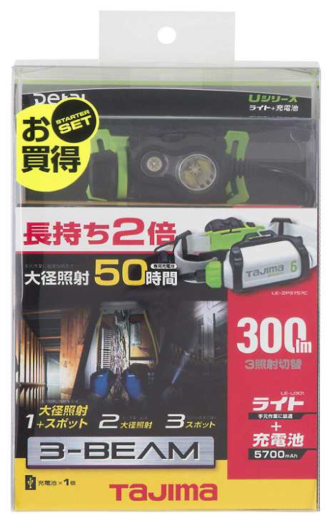 TAJIMA タジマ ペタLEDヘッドライトU301セット2 ブラック LE-U301-SP2