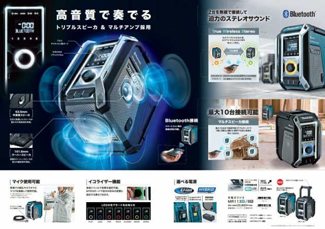 マキタ 充電式ラジオ MR113B DSH 黒 バッテリBL1015x1個+充電器DC10SA付 10.8V対応 makita オリジナルセット品の通販はau  PAY マーケット - カナジンau PAY マーケット店 | au PAY マーケット－通販サイト