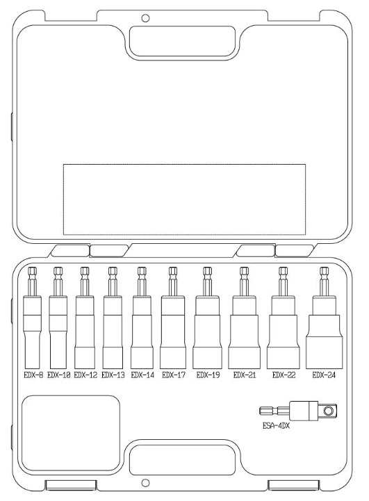 激安正規品 EDX-824AS 重量1700g トップ工業 6角サーフェイス ケース付 11本