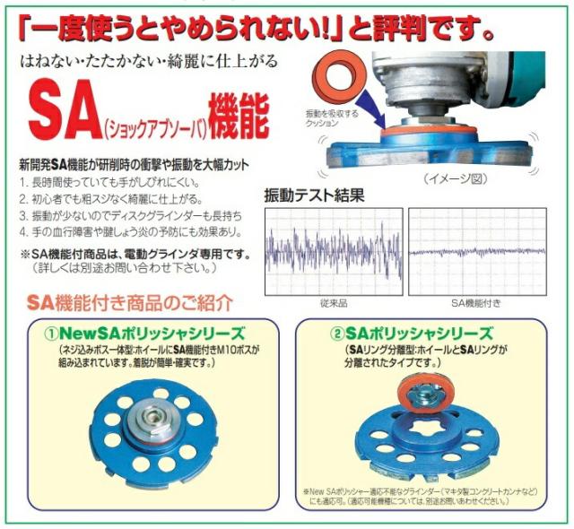 ツボ万 NewSAポリッシャリム NSA-RM100 コード11236 サイズ100x3x13xM10ネジ コンクリート 中・軽研削用 中・軽研削用 電動グラインダ専用 小型便 。 ポイントUP期間中！！