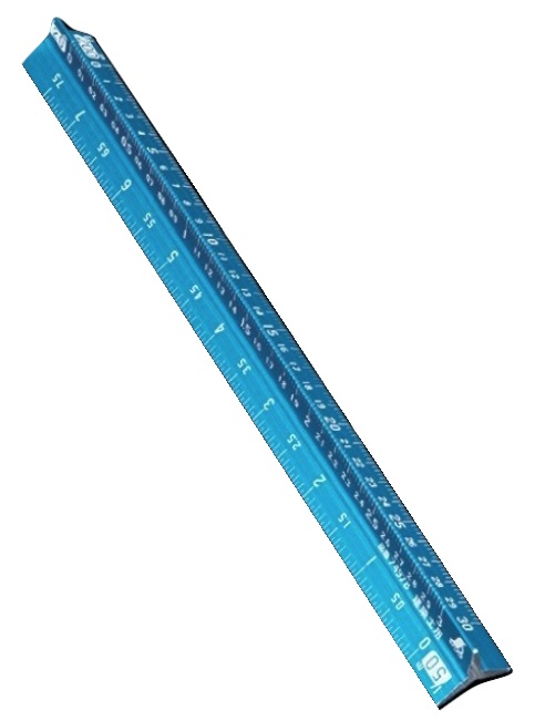 シンワ アルミ三角スケール 74978 B-15 15cm 建築士用 ブルー 長さ  