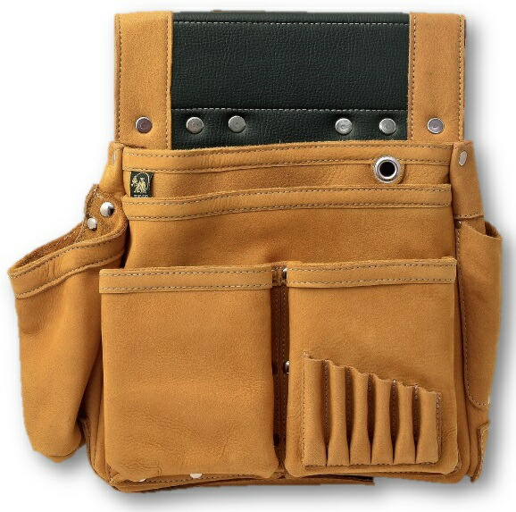 ふくろ倶楽部  朱雀 新ヌバック六型 SZN-836 墨つぼホルダー付 釘袋 腰袋 H330xW250xD50mm 100411 在庫