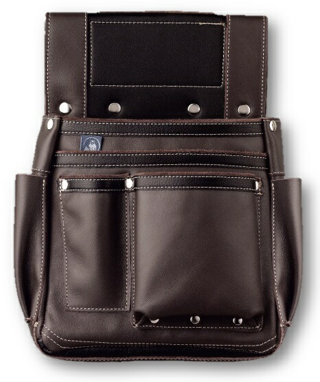 ふくろ倶楽部 朱雀 四型 「茶」 SZ-884B 材質:本革+人工皮革 釘袋 腰袋 010543 。