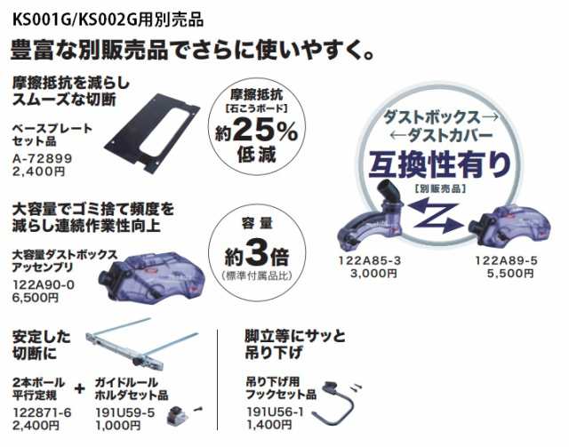 マキタ) ダストカバー 122A85-3 KS001G標準付属品 適用機種KS001G・KS002G makitaの通販はau PAY マーケット -  カナジンau PAY マーケット店