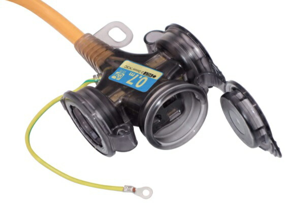 ハタヤ 過負荷・短絡保護兼用 漏電遮断器付延長コード 0.7m BFX-013KC2 屋外用 パイロットランプ付 防雨キャップ付 GranGear コラボ商品 HATAYA ’の通販は