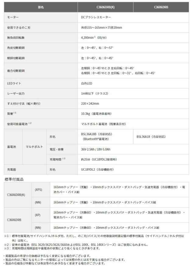 日本に HIKOKI C3606DRB K XPS コードレス卓上スライド丸のこ マルチ