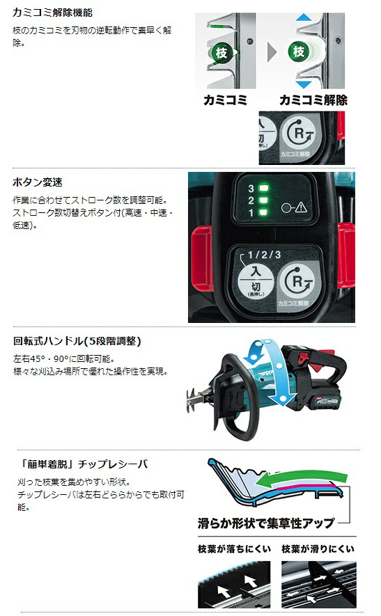 マキタ 充電式ヘッジトリマ 両刃式 MUH015GZ 厚刃ラフカット仕様 本体のみ 40Vmax対応 makita 大型商品 セット品バラシの通販は マキタ 充電式ヘッジトリマ 両刃式 MUH015GZ 厚刃ラフカット仕様 本体のみ 40Vmax対応 makita 大型商品 セット品バラシの通販は