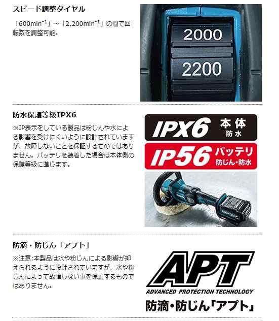 マキタ[makita] 40Vmax 180mm充電式ポリッシャ PV001GZ（本体のみ)-