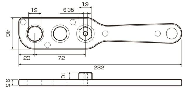 アネックス オフセットアダプターラチェットレンチソケットセット AOA-19S3 ANEX 兼古製作所 278700 ’_3
