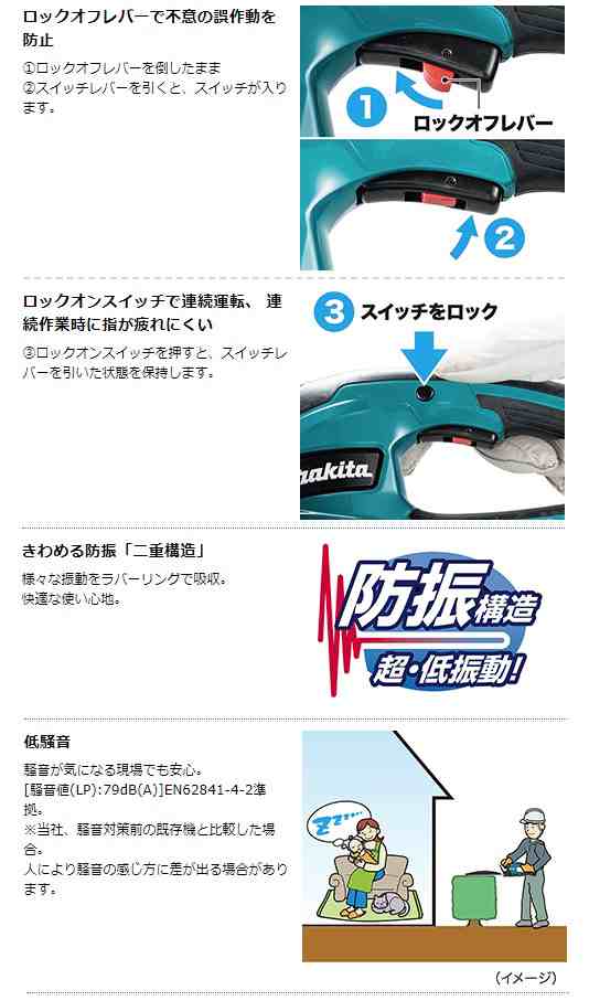 マキタ) 充電式ヘッジトリマ MUH308DRG バッテリBL1860B+充電器DC18RF付 刃物長300mm 偏角拝み刃仕様 18V対応  makitaの通販はau PAY マーケット カナジンau PAY マーケット店 au PAY マーケット－通販サイト