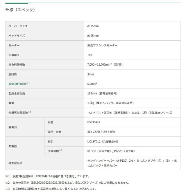HiKOKI コードレスランダムサンダ SV1813DA(NN)+バッテリBSL36A18X+充電器UC18YDL2付 18V対応 日立 ハイコーキ 当店オリジナルセット_3