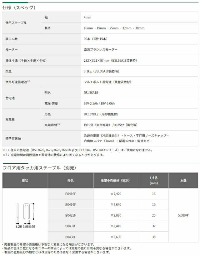 秋祭り 在庫 HiKOKI コードレスフロア用タッカ N3604DM(XP) バッテリー