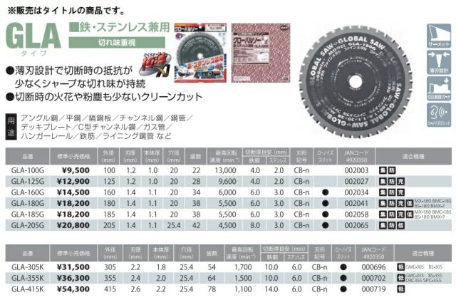 モトユキ グローバルソー 鉄・ステンレス兼用 王者 GLA-305K 外 モトユキ グローバルソー 鉄・ステンレス兼用 王者 GLA-305K 外