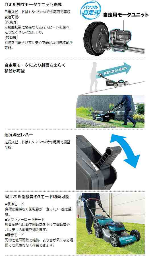 マキタ(makita) 40Vmax充電式芝刈機 刈込幅 530mm MLM002GZ 本体のみ - 7